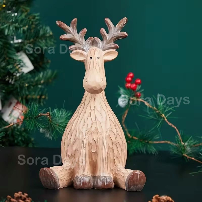 トナカイ クリスマス雑貨 置物 オブジェ お座り 可愛い ユニーク