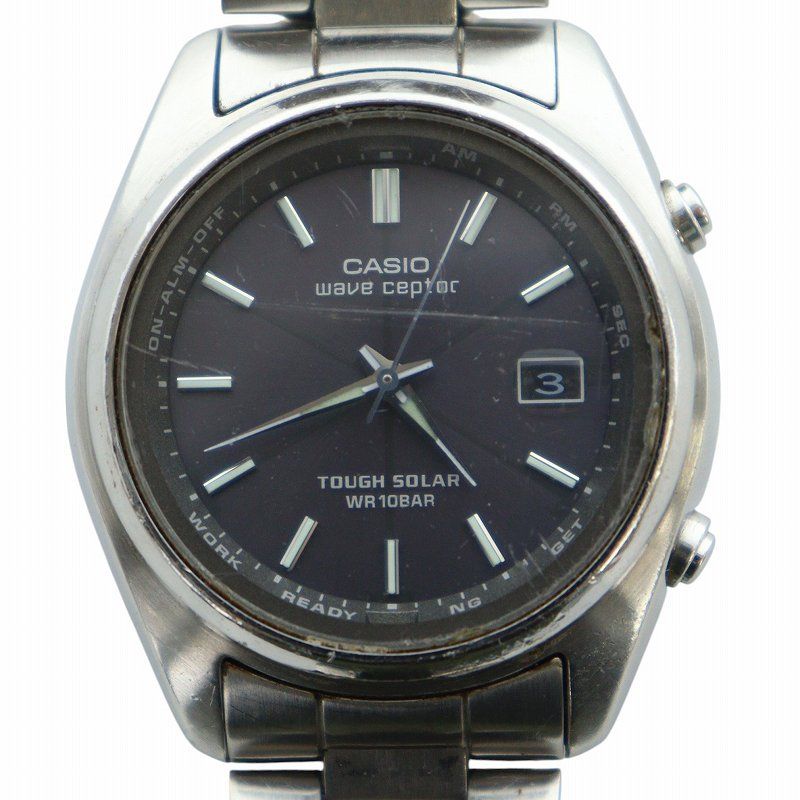カシオ CASIO WAVE CEPTOR SOLAR POWER 腕時計 ウォッチ ソーラー ロゴ