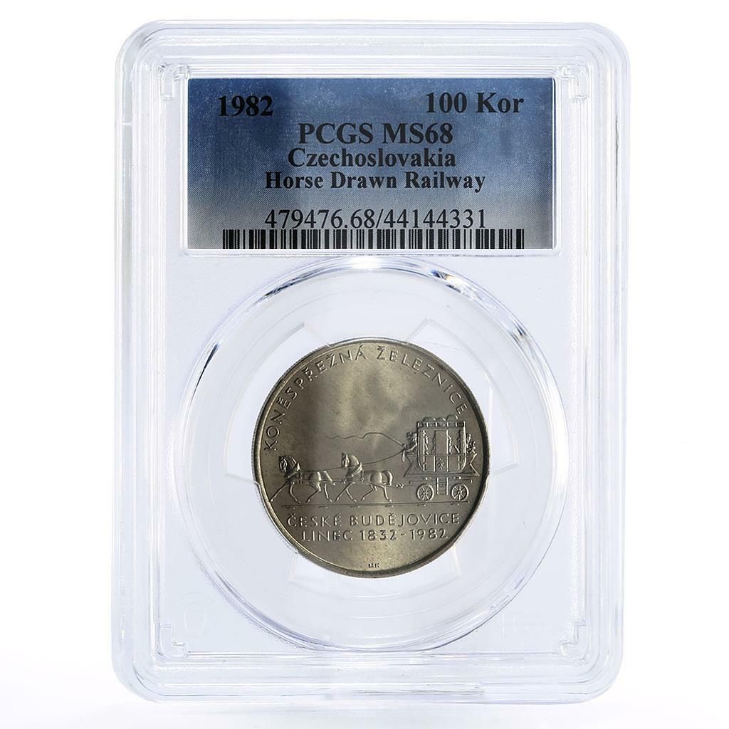 チェコスロバキア 100コルナ 馬車鉄道 MS68 PCGS 銀貨 1982年 - メルカリ