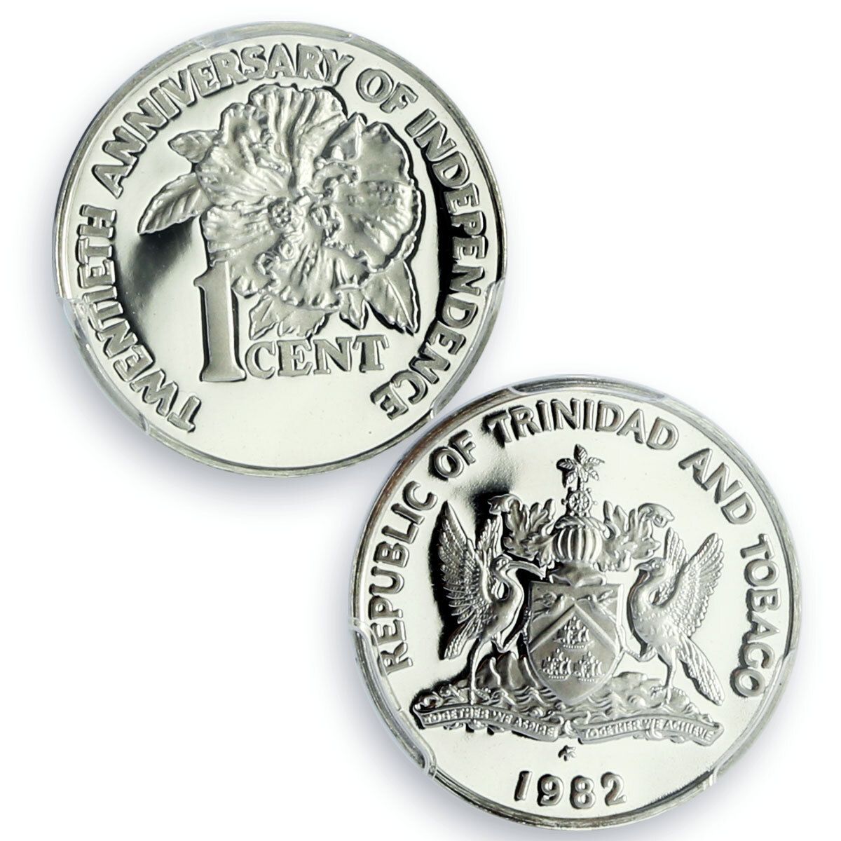 トリニダード・トバゴ 1セント 独立20周年記念 KM-51a PR70 PCGS 銀貨