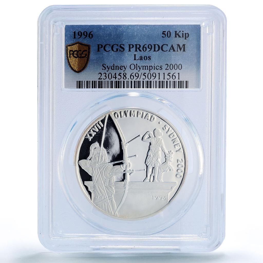 ラオス 50キップ アーチェリー シドニーオリンピック 2000 スポーツ