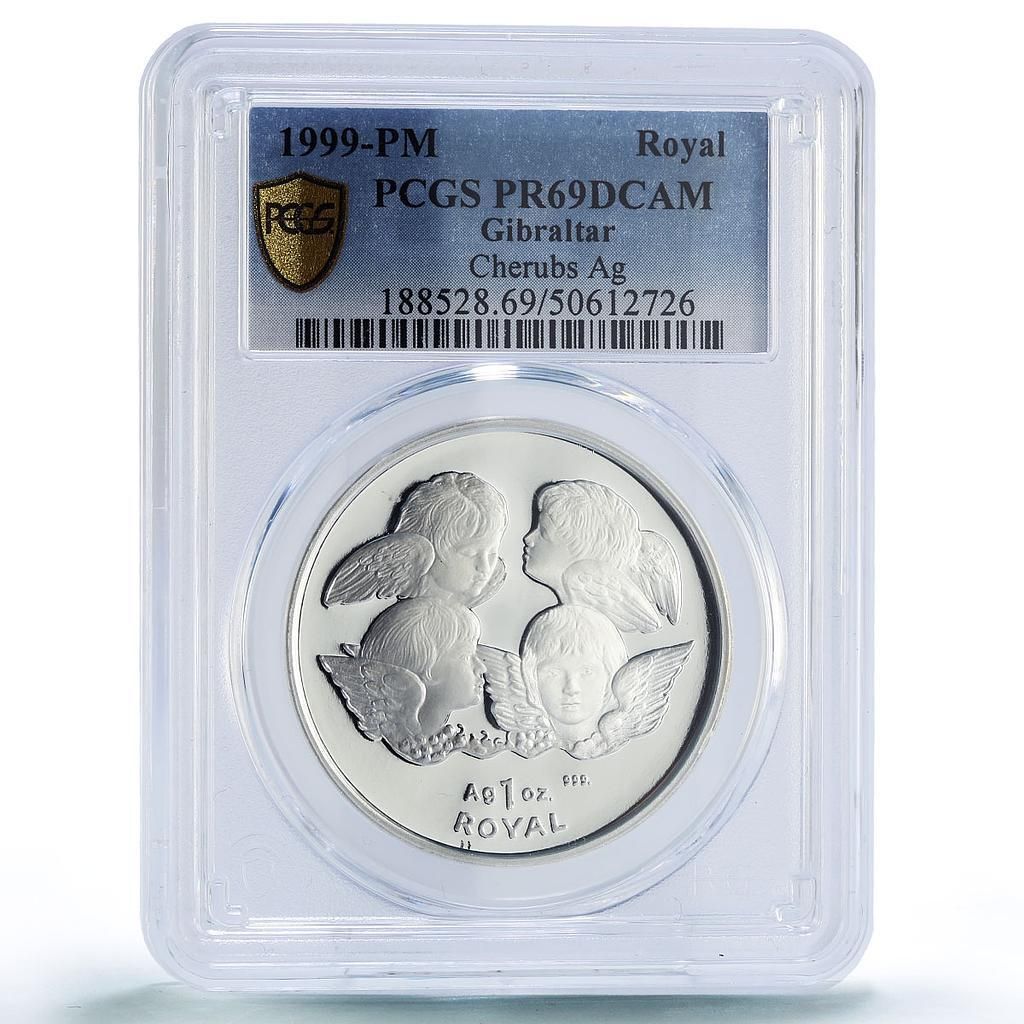 ジブラルタル 1ロイヤル 4天使像 天使 信仰 宗教 PR69 PCGS 銀貨 1999