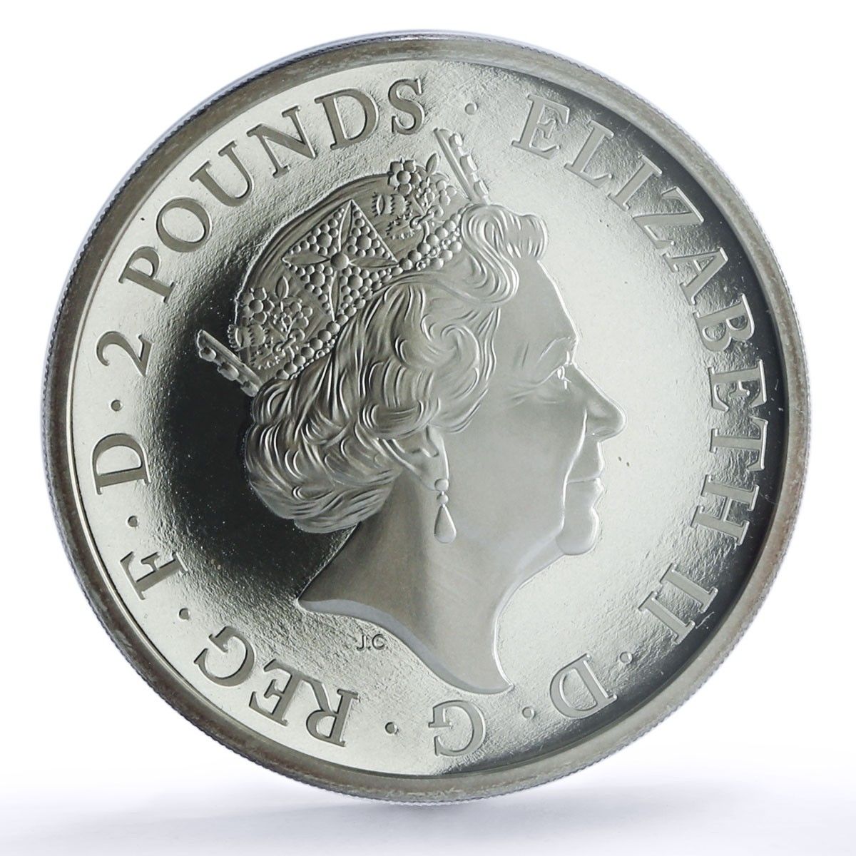 イギリス 2ポンド グリフィン エドワード3世 女王ビースト PR 69 PCGS