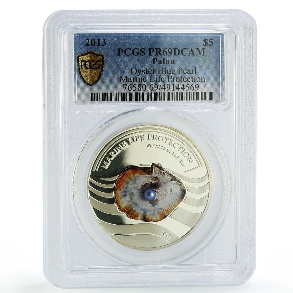 超希少　パラオ 真珠貝5ドル銀貨　2007年発行枚数2500枚 パラオ 5ドル 海の宝物 海洋生物真珠 PR69 PCGS 銀貨 2013年 - メルカリ
