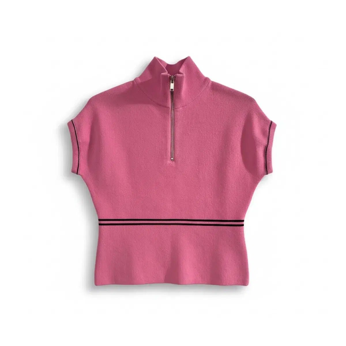 TheOpen Product ピンク ハーフ ジップアップ ニット