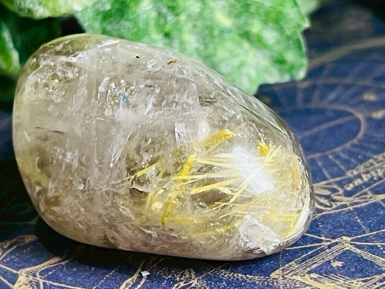 タイチンルチル ゴールド ルチルクォーツ スモーキークォーツ タンブル