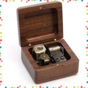 特価セール】ミニ木製オルゴール 18 Note Wind Up Music box 木製音楽