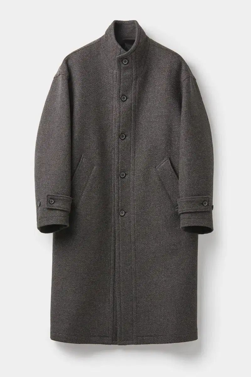 M クアー カシミアブレンド ハイネック コート シンダーグレー