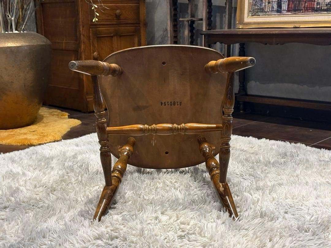 ① 飛騨産業　ウィンザーチェア　ヴィンテージ　スポークチェア　ビンテージ　IG 飛騨産業 キツツキマーク ウィンザーチェア スポークチェア