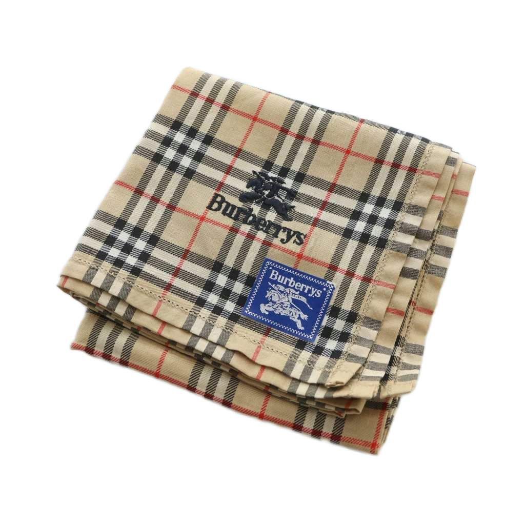 バーバリー BURBERRY ハンカチ スカーフ ノバチェック ロゴ 茶