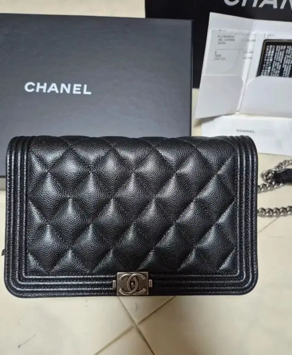 シャネル ボーイ woc キャビア ブラック ヴィンテージ シルバー フルセット