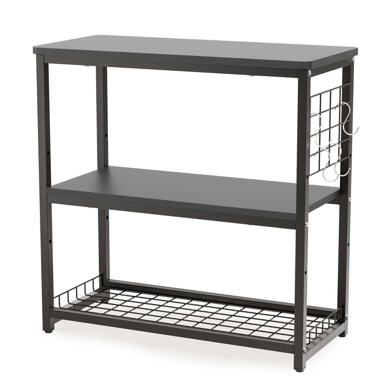 DEWEL 水槽台 60 cm水槽用 プリンタ台 プリンターラック 収納 棚 シンク台 水槽スタンド 幅65 奥行き30 高さ65 cm 水槽 置く 台 3段 水槽設置台 木製 総耐荷重120 kg ブラック