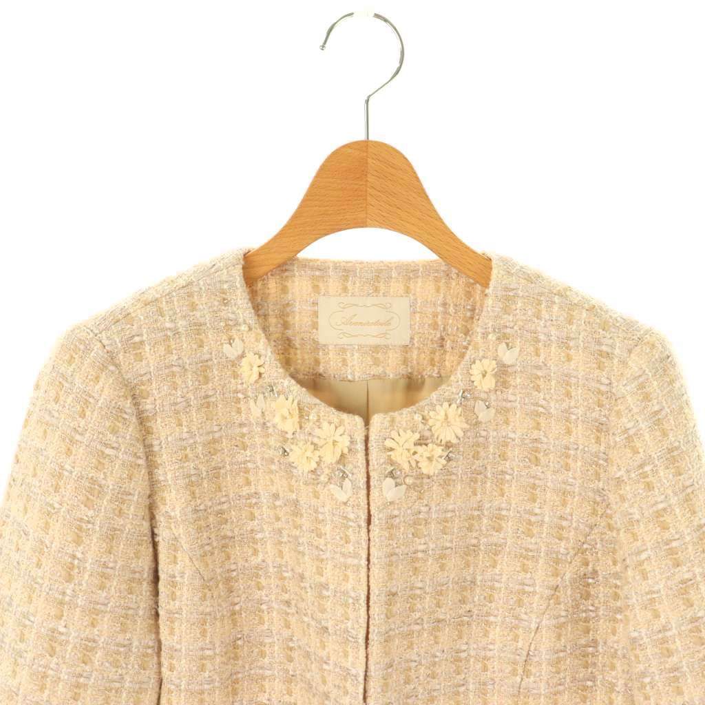 アベニールエトワール Aveniretoile ツイード ジャケット ノーカラー