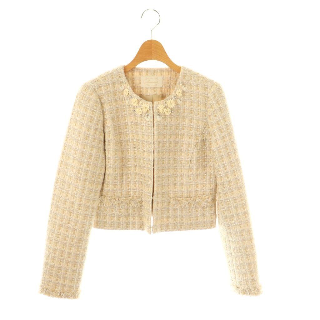 アベニールエトワール Aveniretoile ツイード ジャケット ノーカラー