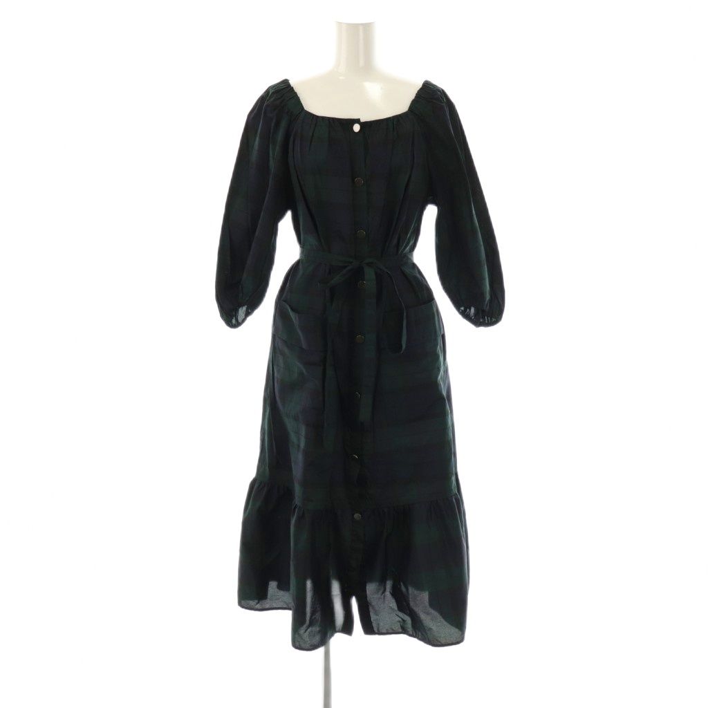 グレースクラス GRACE Class タフタチェックワンピース 36 グリーン 緑