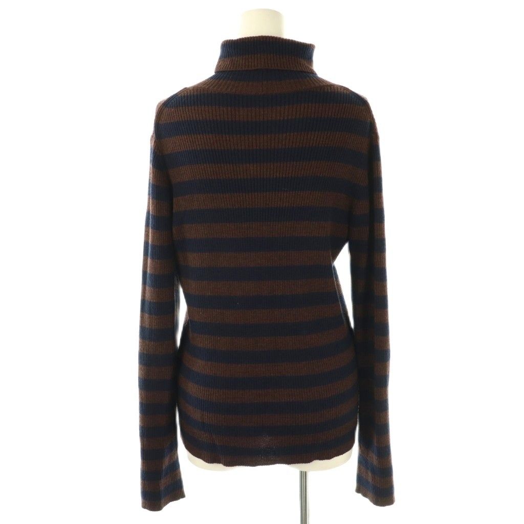 ロエフ LOEFF W ボーダータートルネックリブニット カットソー ダーク