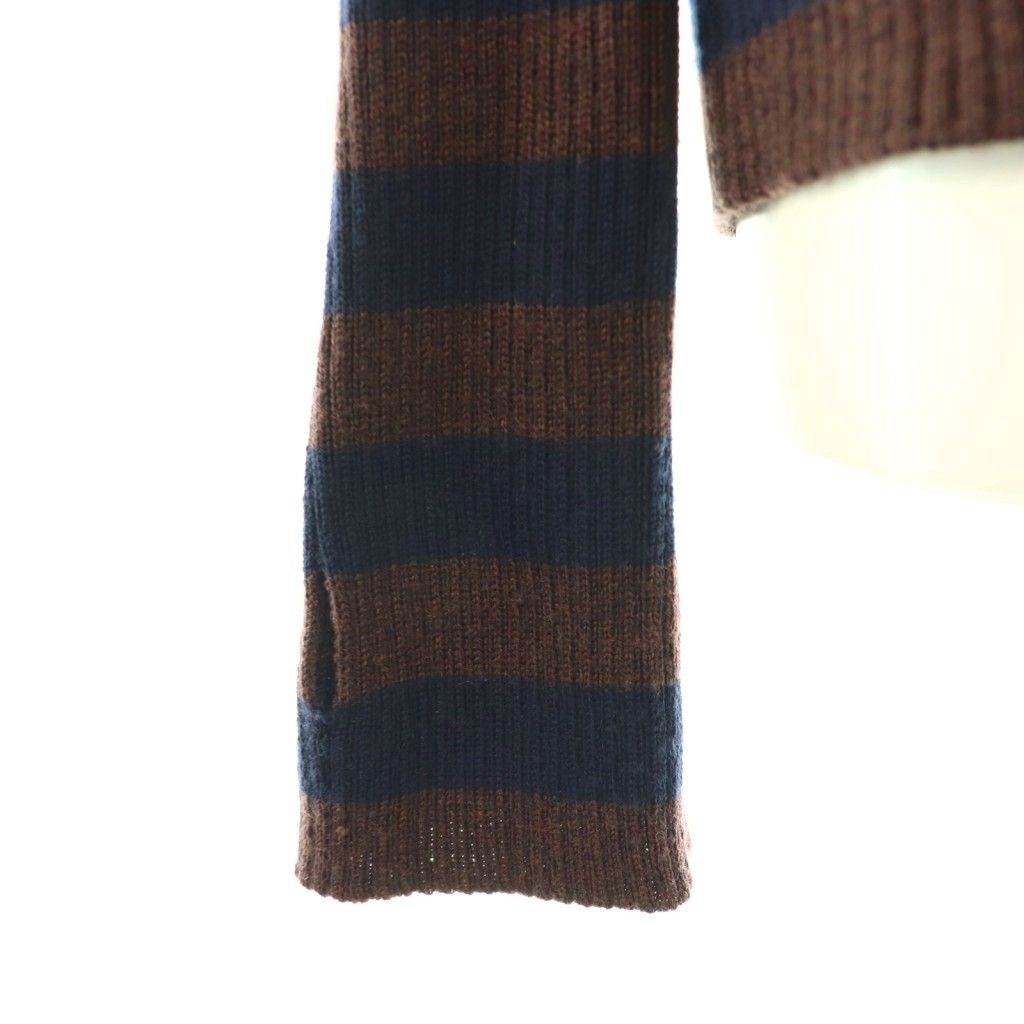 ロエフ LOEFF W ボーダータートルネックリブニット カットソー ダーク