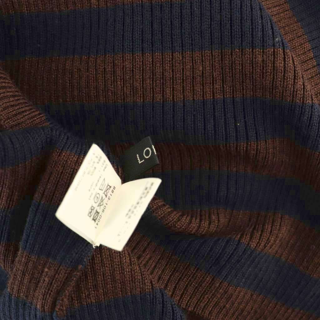 ロエフ LOEFF W ボーダータートルネックリブニット カットソー ダーク