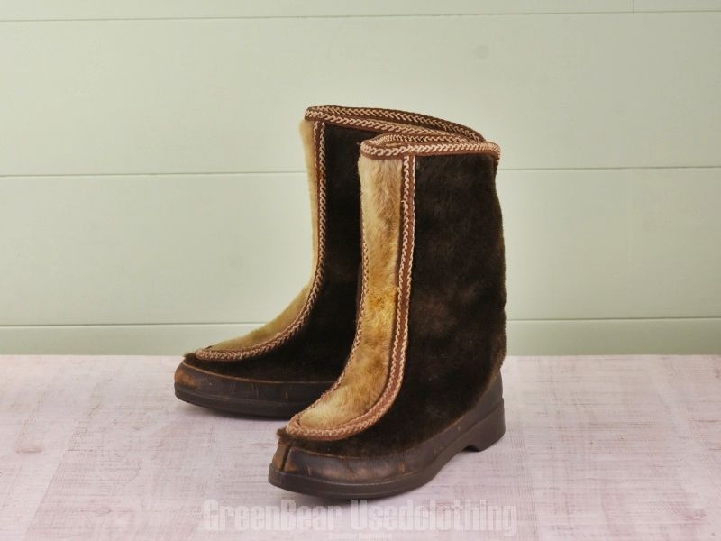 E184 Snow Land ビンテージ エスキモーブーツ アザラシ毛 レディース 24cmくらい