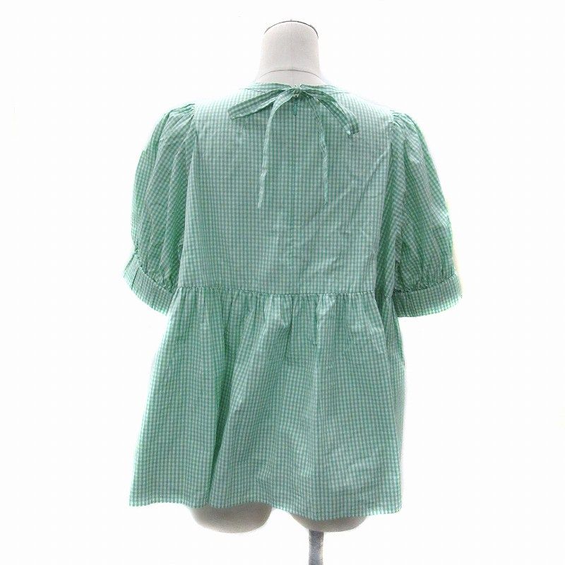 ヨリ yori 23SS ハーフスリーブティアードブラウス 半袖 ギンガム