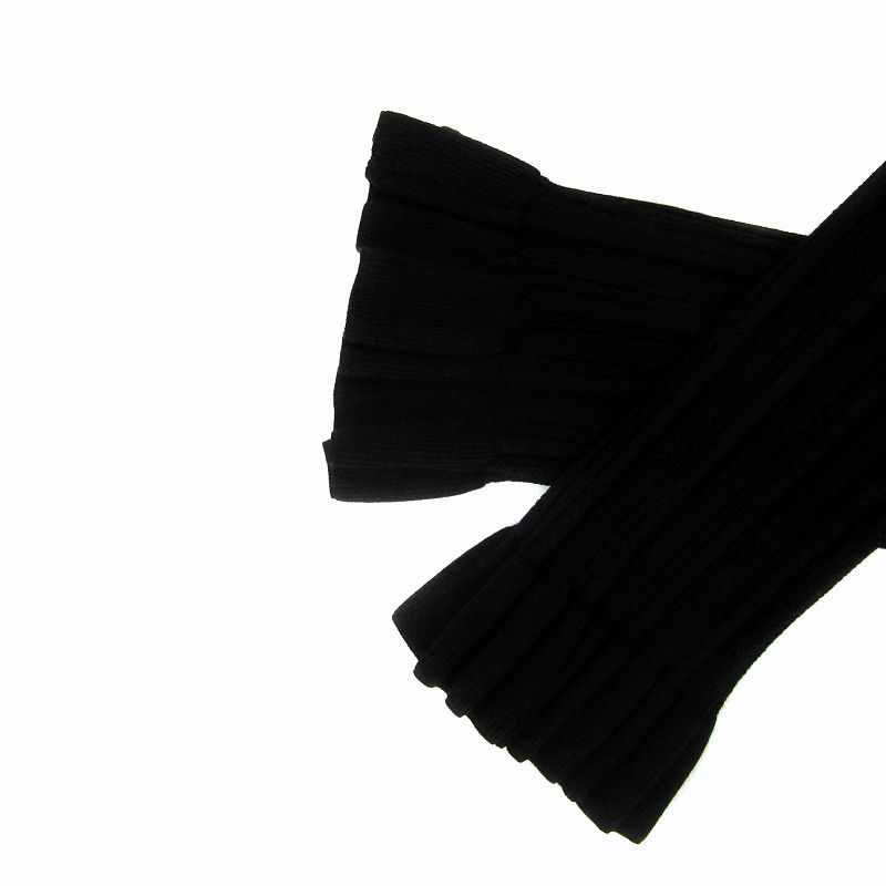 フォクシー FOXEY ニット カットソー 長袖 ラウンドネック 40 M 黒