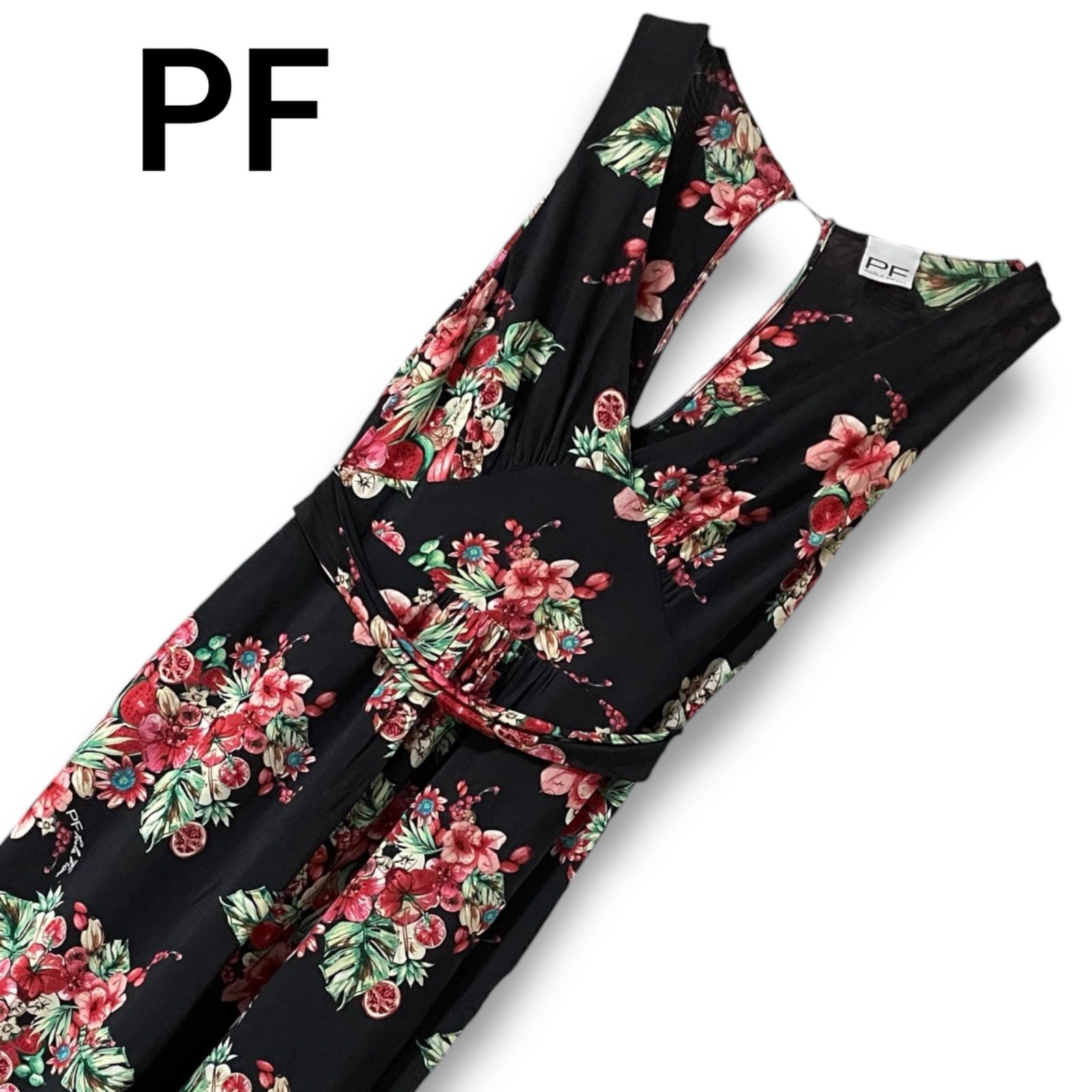 PAOLA FRANI パオラフラーニ ブラック ロングワンピース カットソー