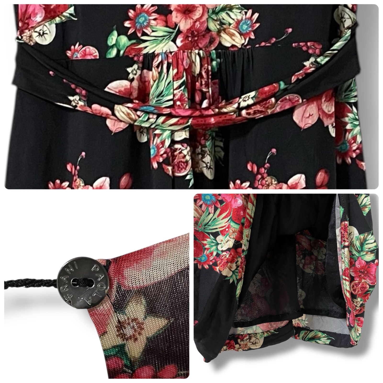 PAOLA FRANI パオラフラーニ ブラック ロングワンピース カットソー