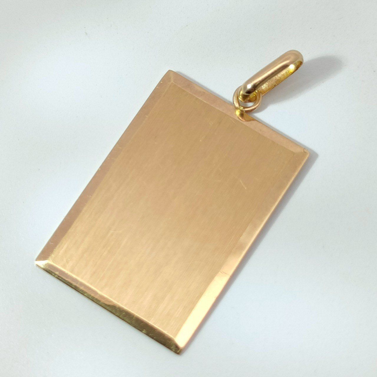 18金 K18 男女兼用 艶消し プレート ネックレストップ 2.25g D781