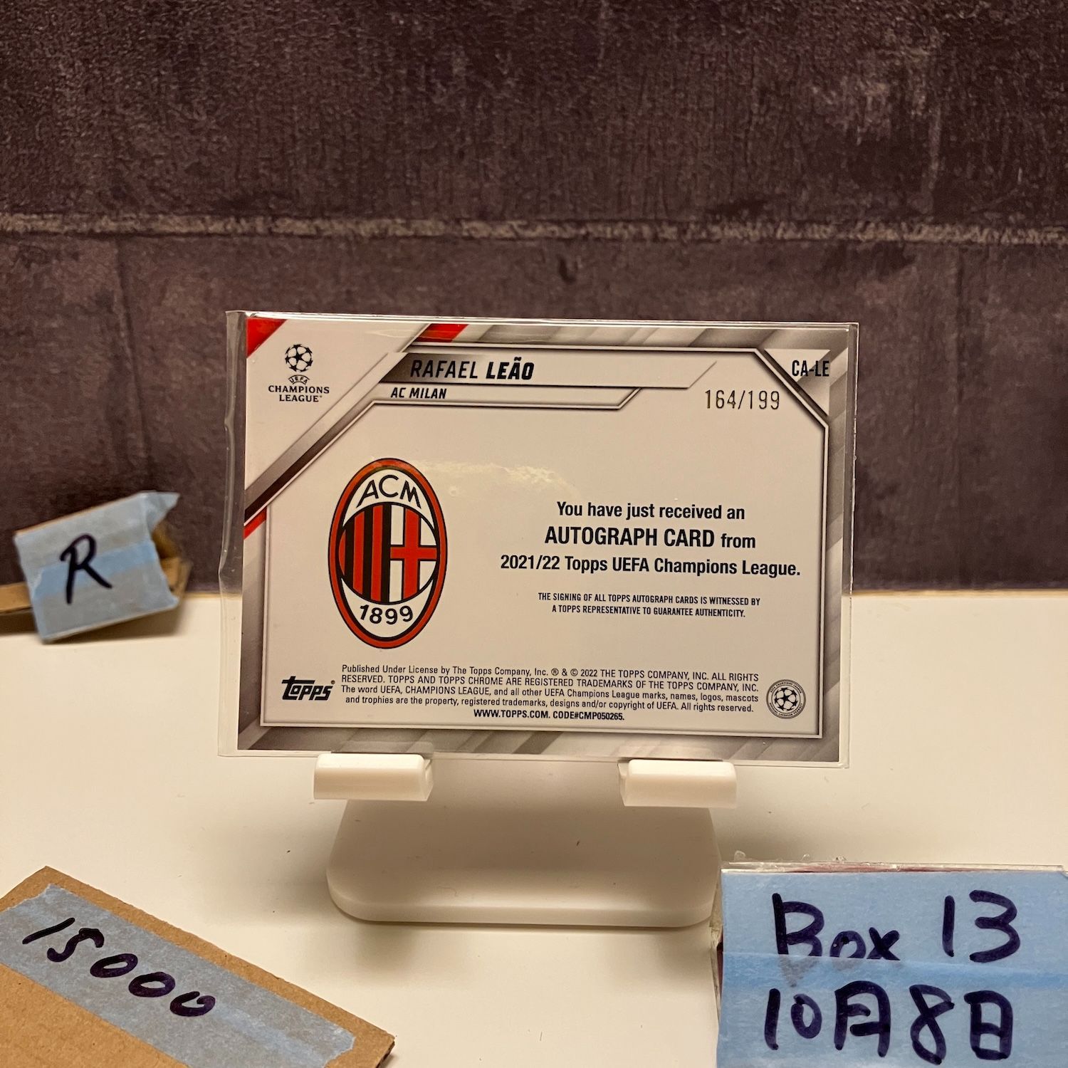2021-22 Topps Chrome Rafael Leao 164/199 直筆サインカード AC Milan