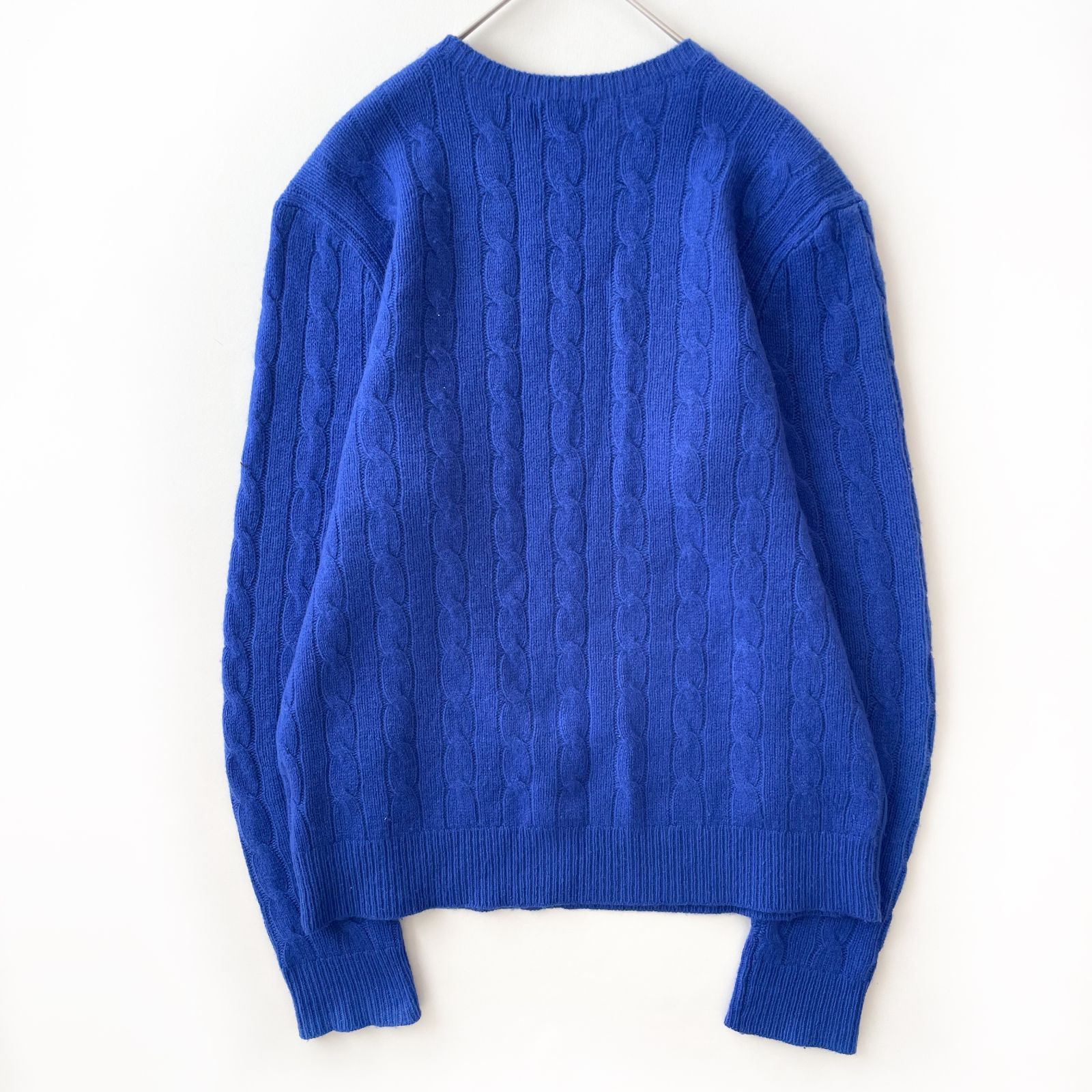 POLO RALPH LAUREN カシミヤ混 ケーブルニット Lサイズ 美品 ブルー