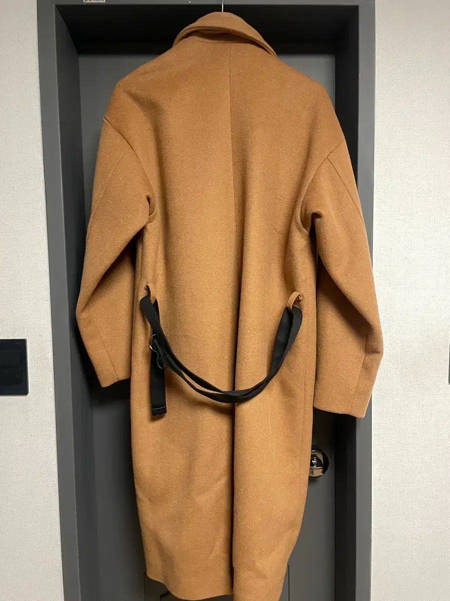 ラメルマメゾン カシミア ウール コート ブラウン フリーサイズ 100-105