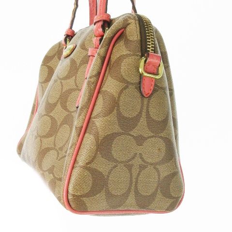 コーチ COACH ハンドバッグ ミニボストン PVC レザー ロゴ