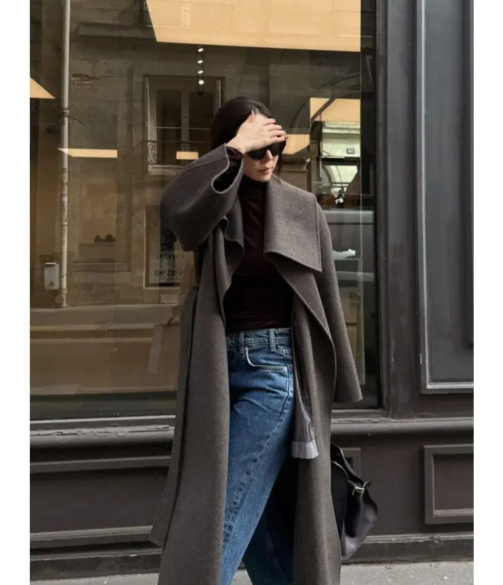 THE LAURENT ダイアナ オーバショール ハンドメイド コート メランジュグレー