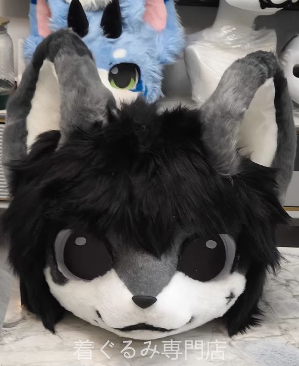 狼 ファースーツ マスク 着ぐるみセット グリーン ケモノ ファースーツ