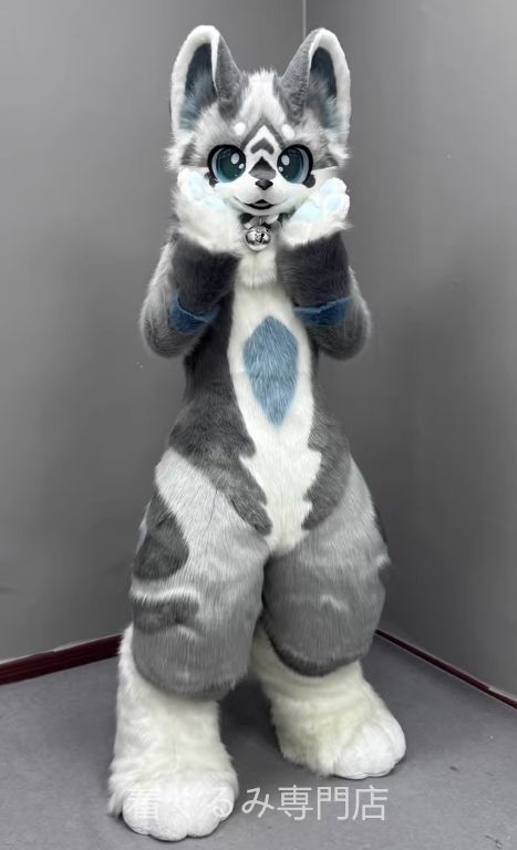 狼 オオカミ 猫 ファースーツ マスク 着ぐるみセット ケモノ ファー