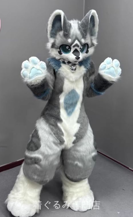 狼 オオカミ 猫 ファースーツ マスク 着ぐるみセット ケモノ ファー