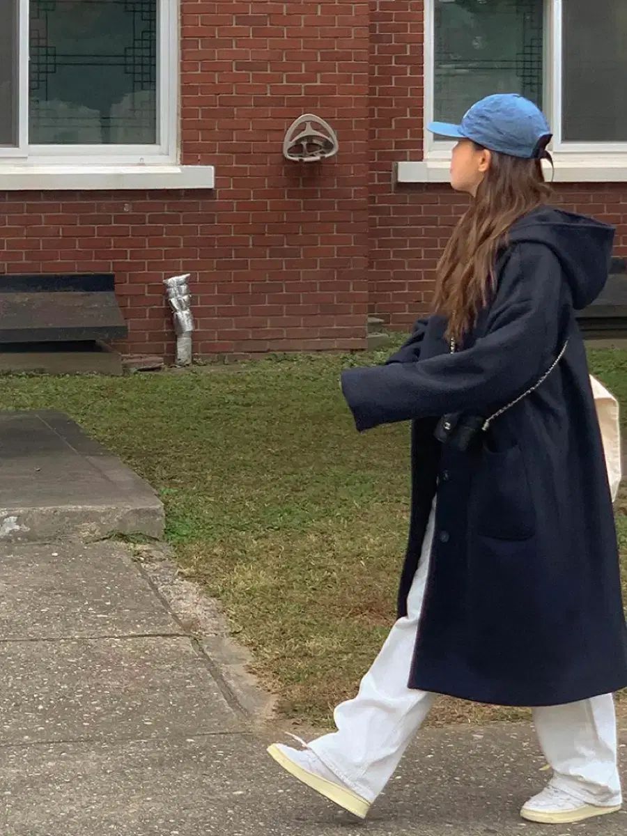 WHO ウール50 フーデッドコート ブラック