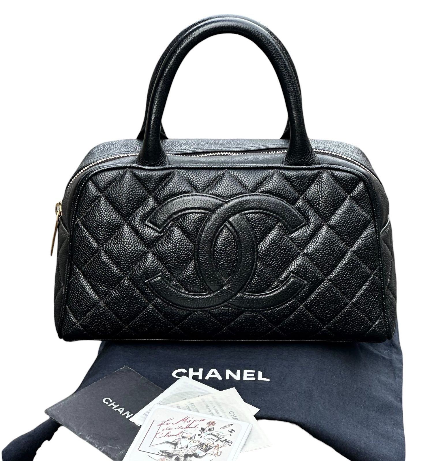 超美品◇本物シャネルCHANELヴィンテージマトラッセキャビアスキンココ