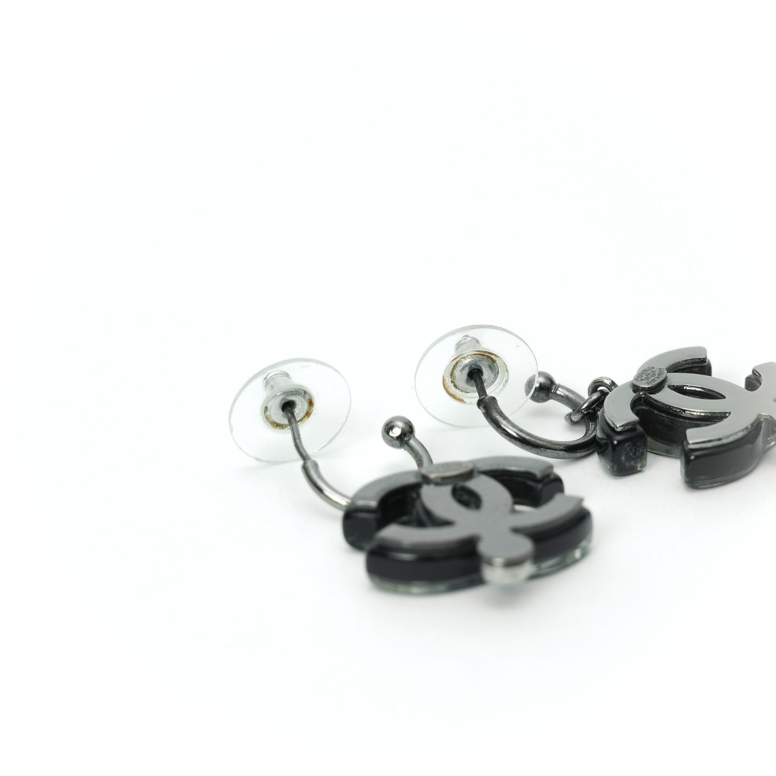 CHANEL 】シャネル ココマーク ラインストーンピアス 06A ブラック