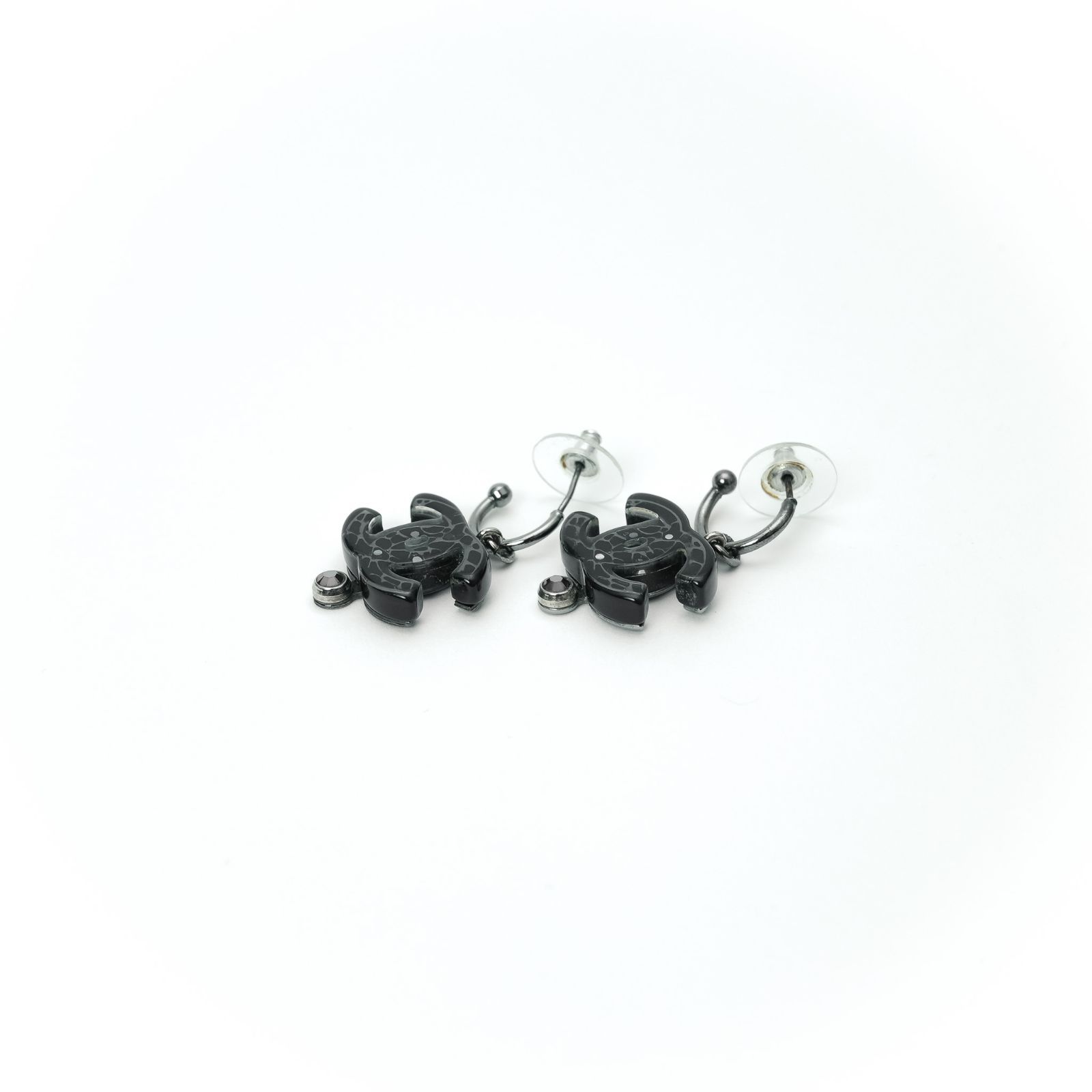 CHANEL 】シャネル ココマーク ラインストーンピアス 06A ブラック