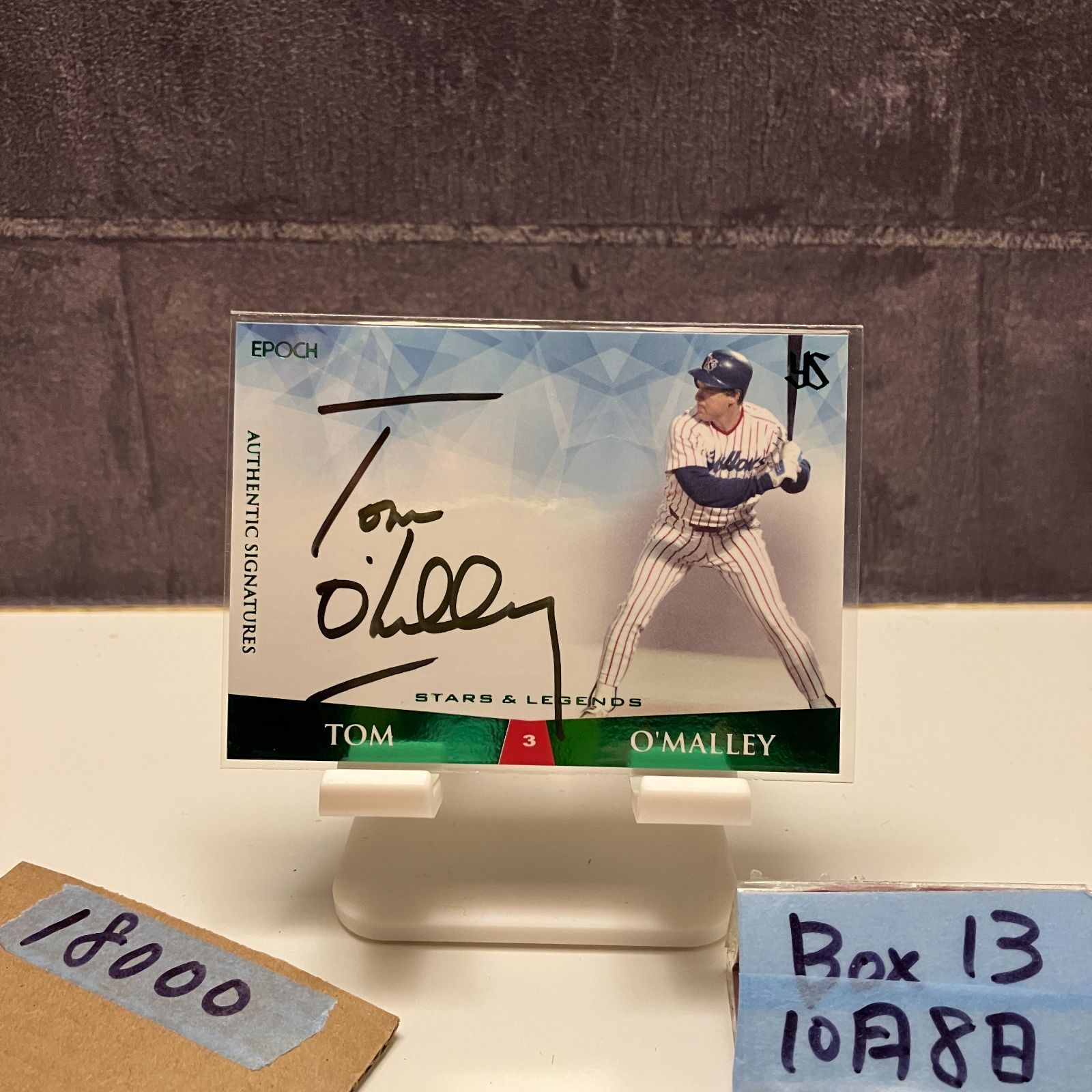 2018 EPOCH トムオマリー Tom O Malley 4 9 直筆サインカード 東京ヤクルトスワローズ Stars Legends カード