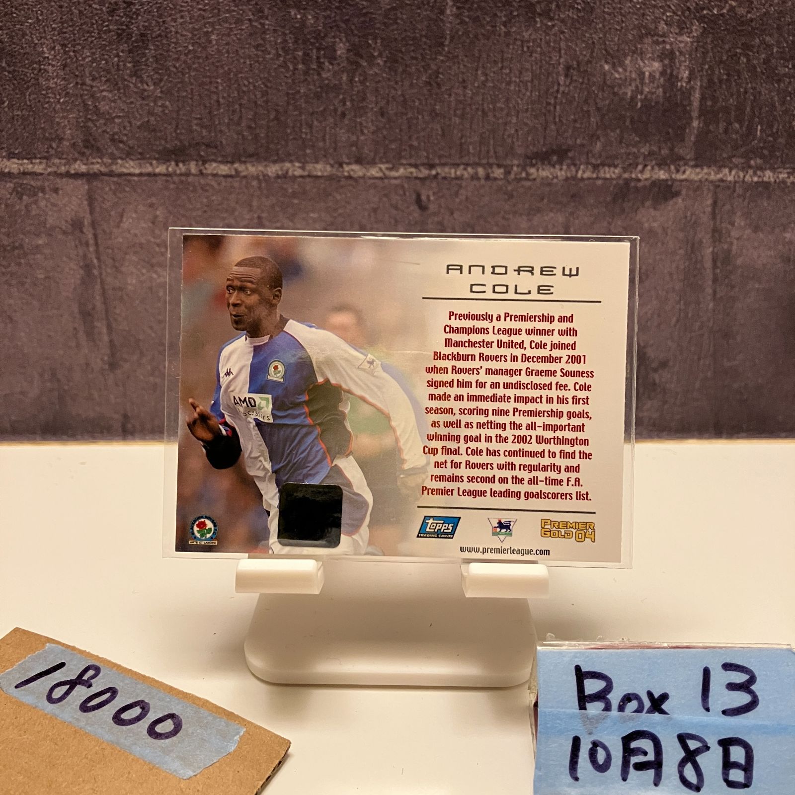 2003 Topps Andrew Cole 155 1000 直筆サインカード Blackburn Rovers Premier G カード