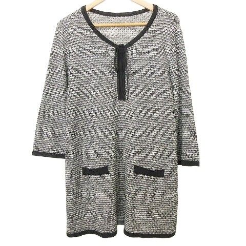 レリアン Leilian ニット チュニック レースアップ リボン ワンピース