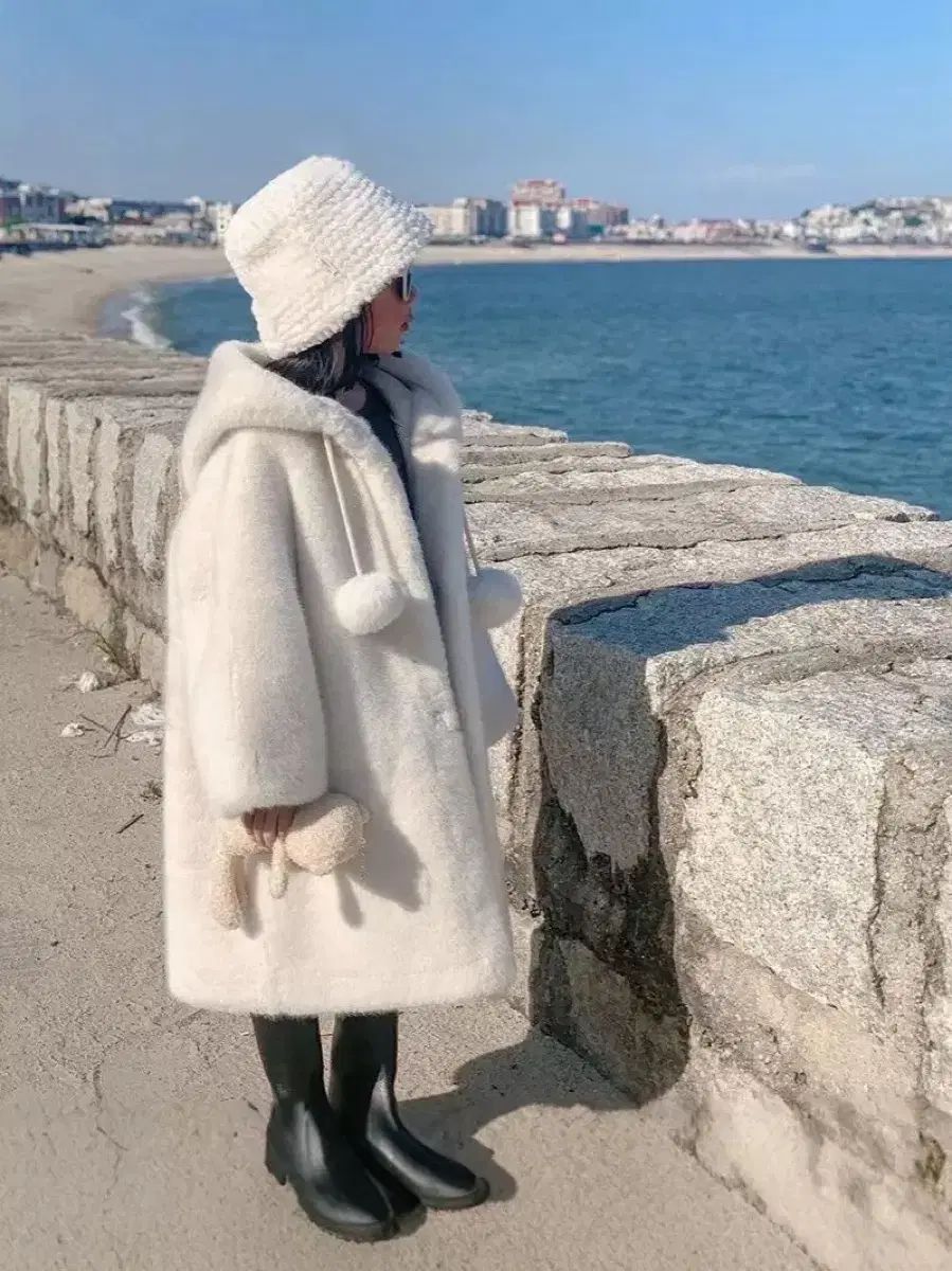  女の子用 白 ボア ロング コート 3 cm参考 2 COLOR その他 ジャケット ブルゾン