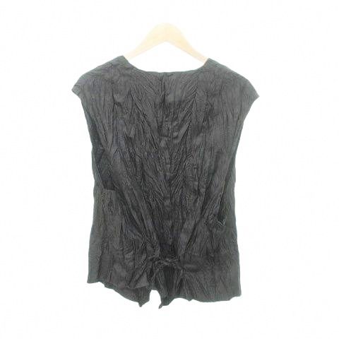 イッセイミヤケ ISSEY MIYAKE シワ加工 ベスト チョッキ 黒 ブラック