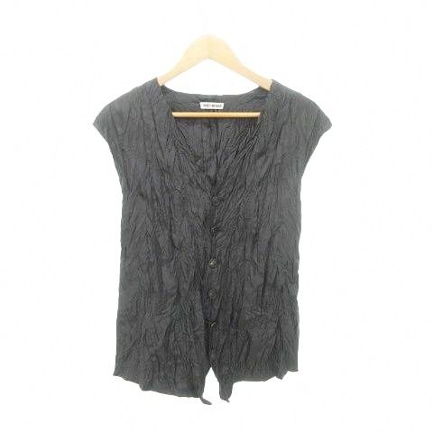 美品　希少　ISSEY MIYAKE イッセイミヤケ シワ加工 ジレ ベスト イッセイミヤケ ISSEY MIYAKE シワ加工 ベスト チョッキ 黒 ブラック