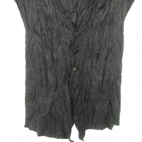 美品　希少　ISSEY MIYAKE イッセイミヤケ シワ加工 ジレ ベスト イッセイミヤケ ISSEY MIYAKE シワ加工 ベスト チョッキ 黒 ブラック