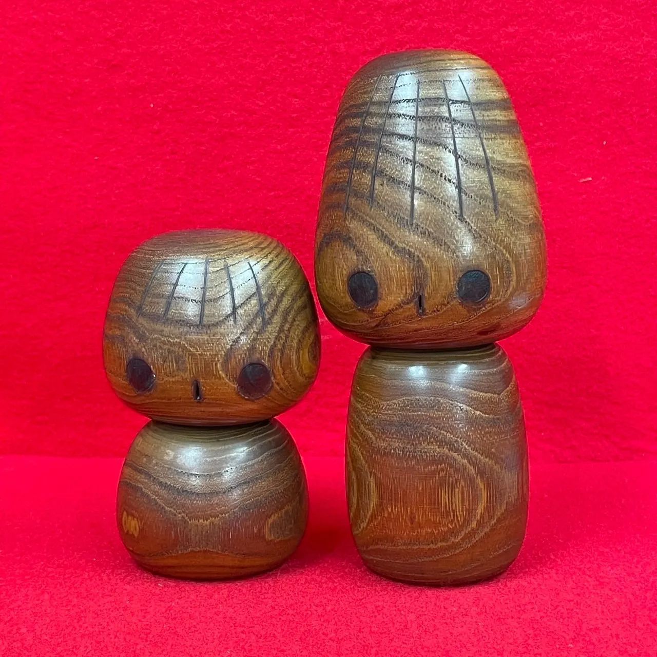 石原日出男作こけし 希少 石原日出男作 こけし 仲よし ペア 昭和レトロ 民芸品 置物 郷土