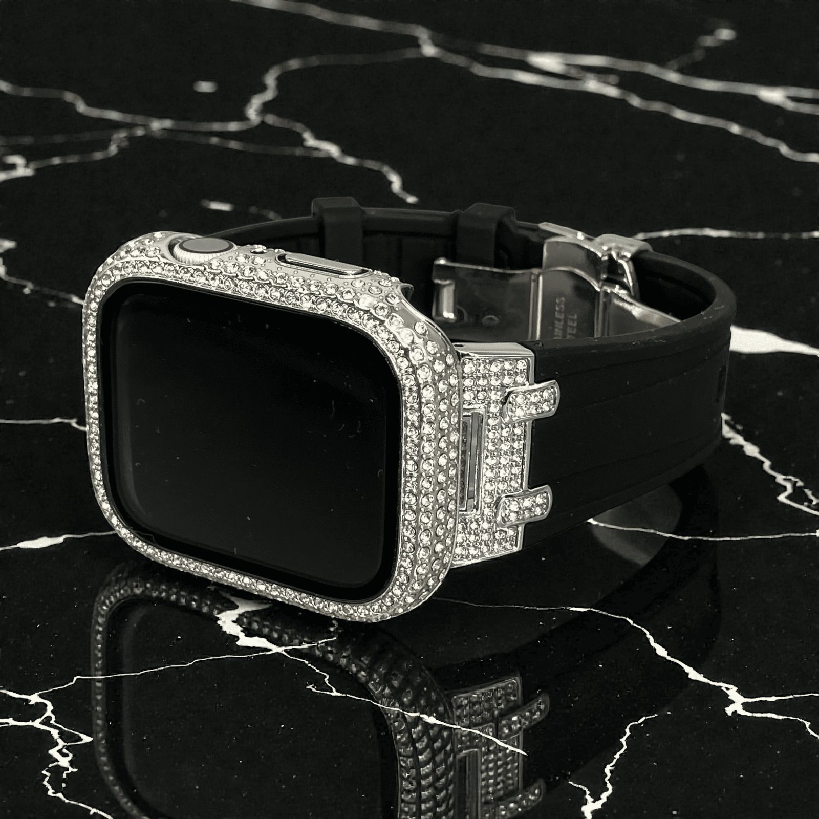 GimelZayinセット esb ブラック シルバー アップルウォッチ ラバー