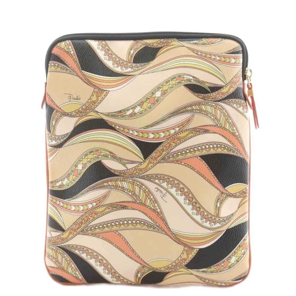 エミリオプッチ EMILIO PUCCI ポーチ 総柄 レザー マルチカラー
